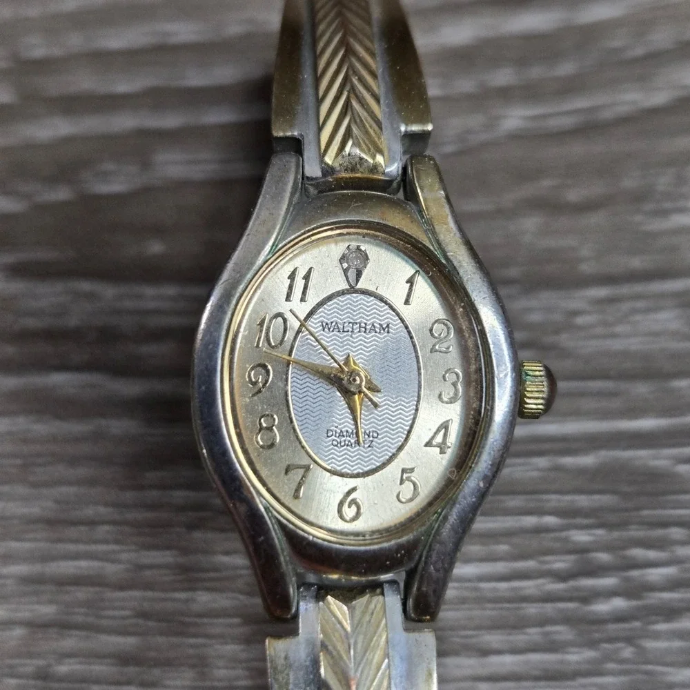 Waltham Two Tone Quartz Women's Bangle Watch 6.25